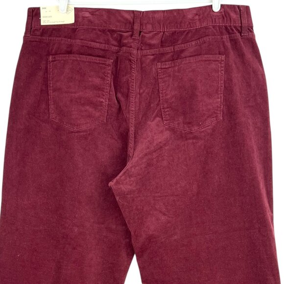 Liz Claiborne Women Wide-Leg High-Rise Stretch Burgundy Velvet Pants Sz 24W NWT - Picture 4 of 11
